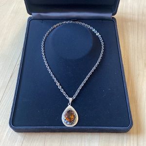 Vintage Mexican sterling silver Citrine pendant necklace